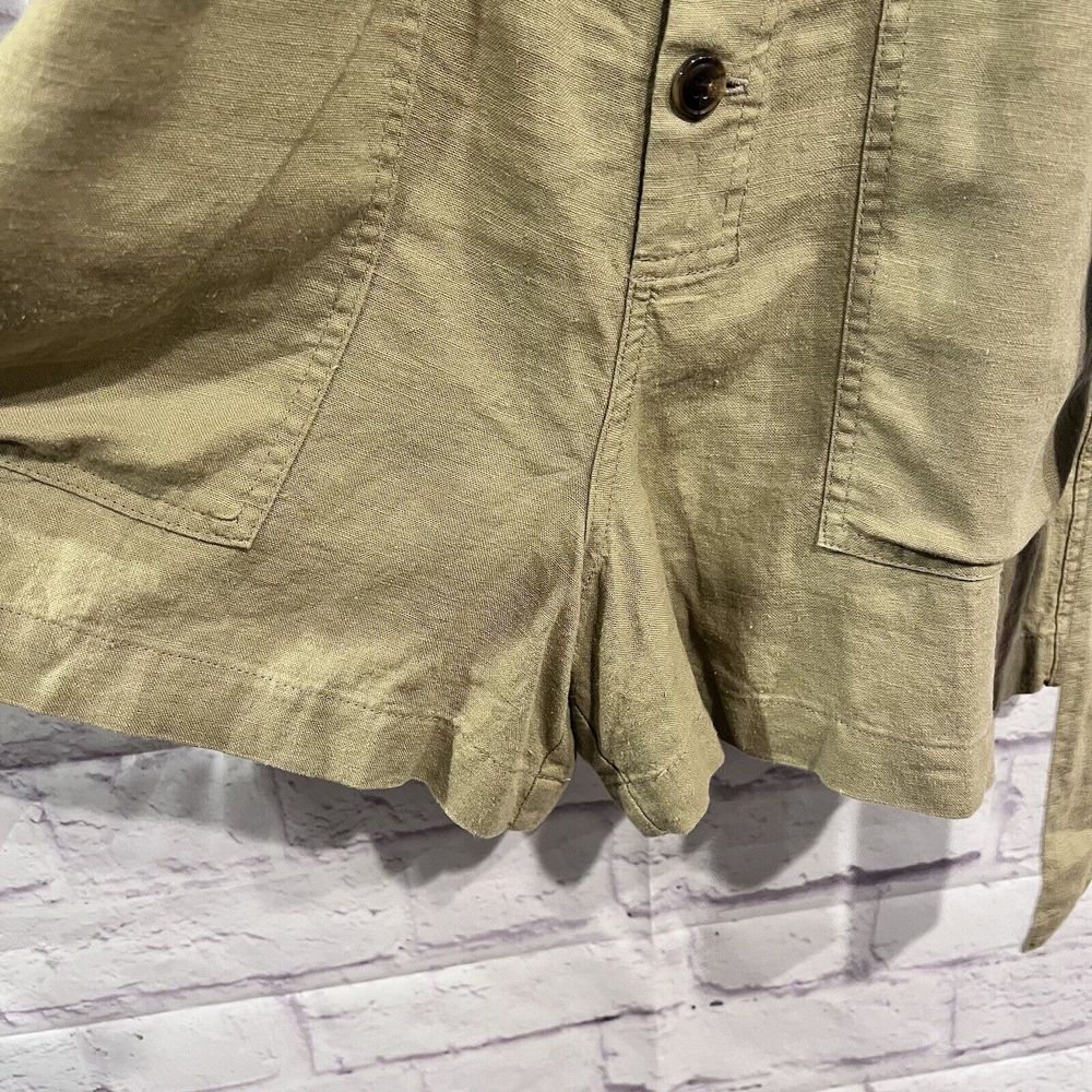 Urban Outfitters Boho Linen Shortall Overalls Quay Olive Green Large NWT - Picture 5 of 12
